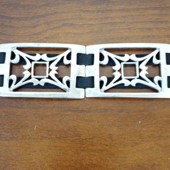 Suzi Roher 1949 Art Deco Silver Metal Stretch Elastic Statement Belt main image 9